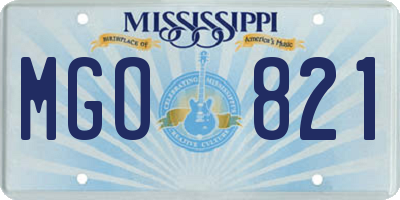 MS license plate MGO821