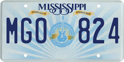 MS license plate MGO824