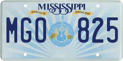 MS license plate MGO825