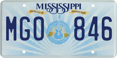 MS license plate MGO846
