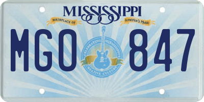 MS license plate MGO847