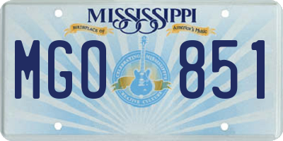 MS license plate MGO851