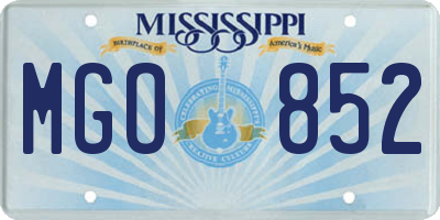 MS license plate MGO852