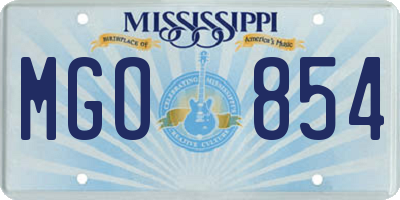 MS license plate MGO854