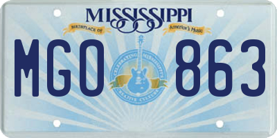 MS license plate MGO863