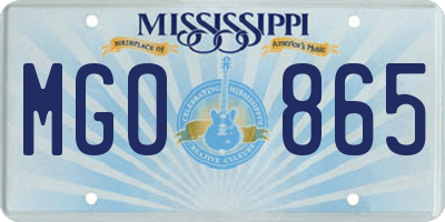 MS license plate MGO865