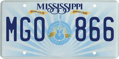 MS license plate MGO866