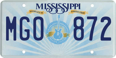 MS license plate MGO872
