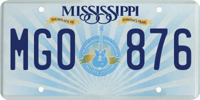 MS license plate MGO876