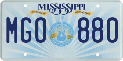 MS license plate MGO880