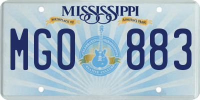 MS license plate MGO883