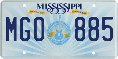 MS license plate MGO885