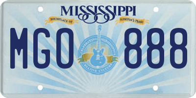 MS license plate MGO888