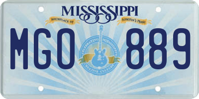 MS license plate MGO889
