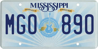 MS license plate MGO890