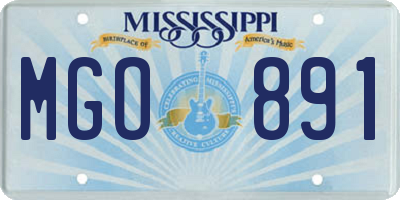 MS license plate MGO891
