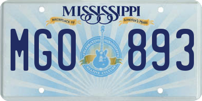 MS license plate MGO893
