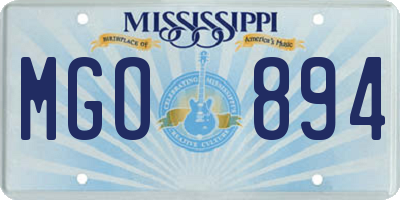 MS license plate MGO894