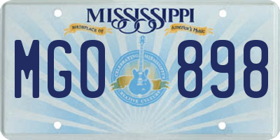 MS license plate MGO898