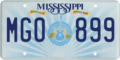 MS license plate MGO899