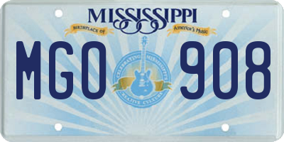 MS license plate MGO908
