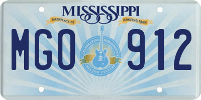 MS license plate MGO912