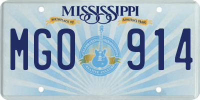 MS license plate MGO914