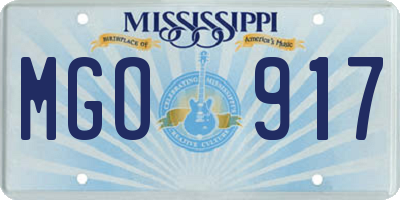 MS license plate MGO917