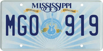 MS license plate MGO919