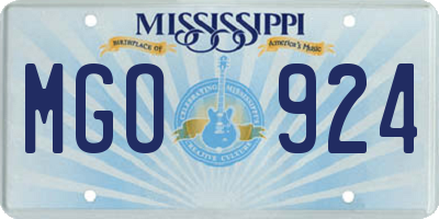 MS license plate MGO924