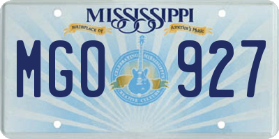 MS license plate MGO927