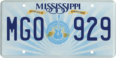 MS license plate MGO929