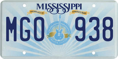 MS license plate MGO938