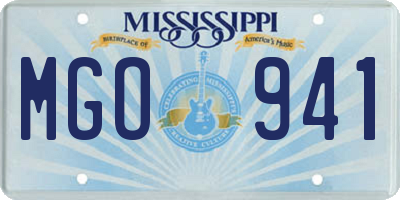 MS license plate MGO941