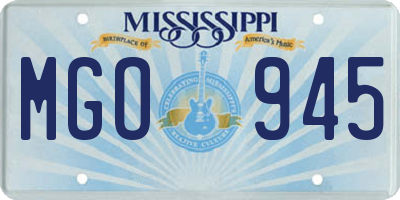 MS license plate MGO945