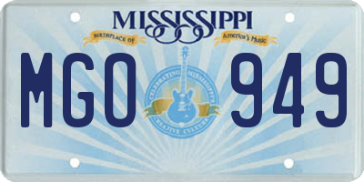 MS license plate MGO949