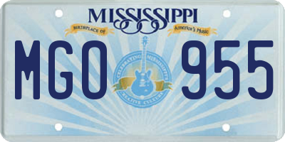 MS license plate MGO955