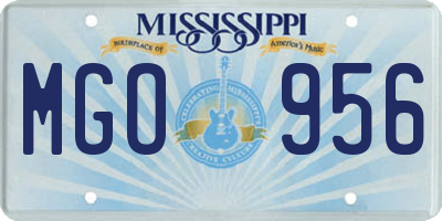 MS license plate MGO956
