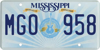 MS license plate MGO958