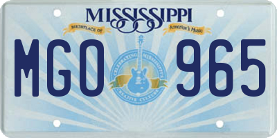 MS license plate MGO965