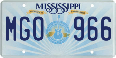 MS license plate MGO966