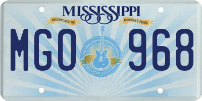 MS license plate MGO968