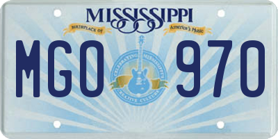 MS license plate MGO970