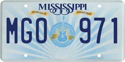 MS license plate MGO971