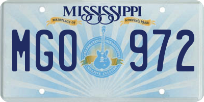 MS license plate MGO972