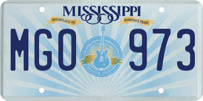 MS license plate MGO973