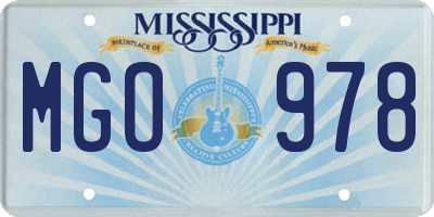 MS license plate MGO978