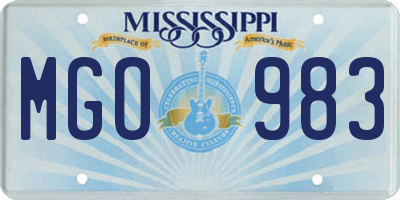 MS license plate MGO983