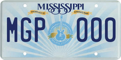 MS license plate MGP000