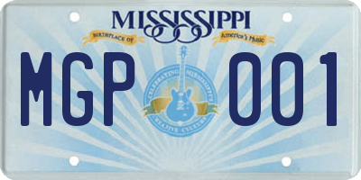 MS license plate MGP001